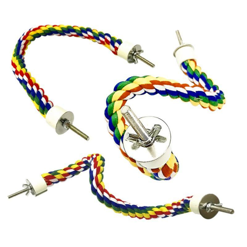 Pretty Comy Colorful Bird Rope Perches Cage Accessories, Comfy Perch Parrot Toys for Cotton Bungee Bird Toy Animals & Pet Supplies > Pet Supplies > Bird Supplies > Bird Toys Pretty Comy