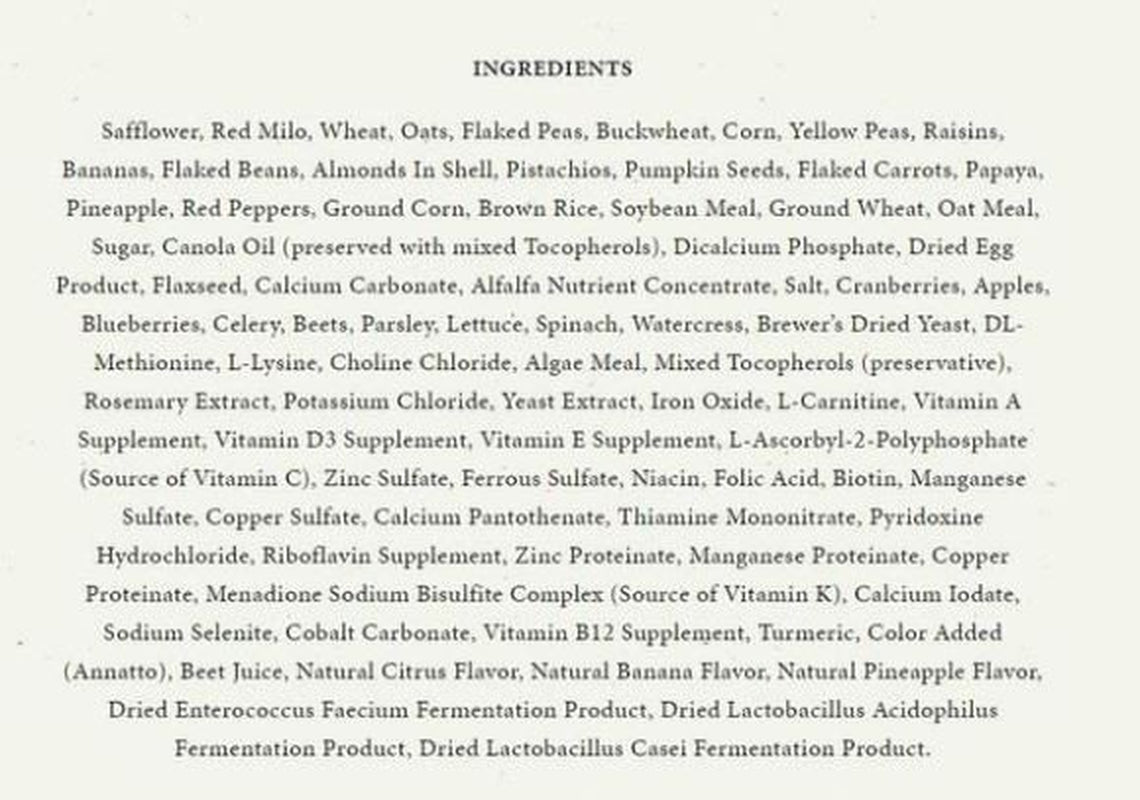 Higgins Vita Seed California Blend Parrot Bird Food, 25 Lb Animals & Pet Supplies > Pet Supplies > Bird Supplies > Bird Food HIGGINS GROUP