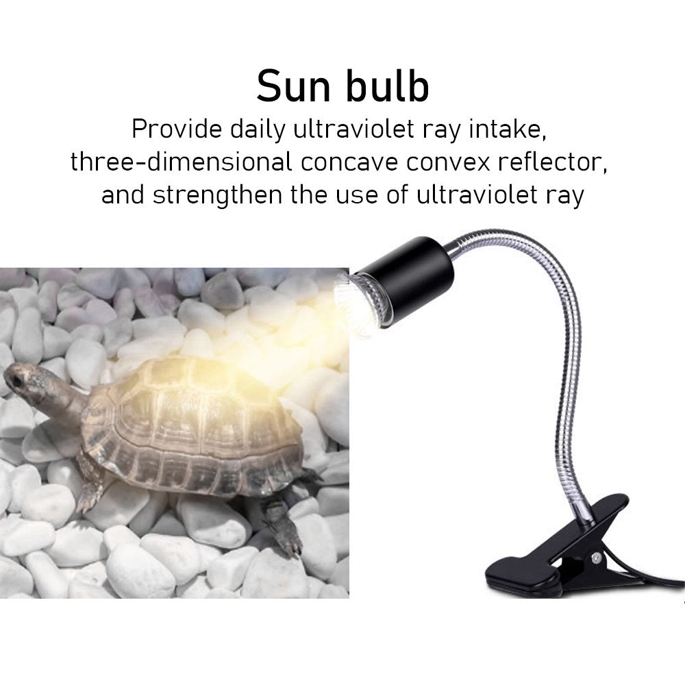 Ugerlov Reptile Heat Lamp, UVA UVB Reptile Light with 360° Rotatable Hose and Adjustable Temperature, Heating Lamp with 50 Watt Bulbs Suitable for Bearded Dragon Reptiles Turtle Lizard Snake Animals & Pet Supplies > Pet Supplies > Reptile & Amphibian Supplies > Reptile & Amphibian Habitat Heating & Lighting Ugerlov