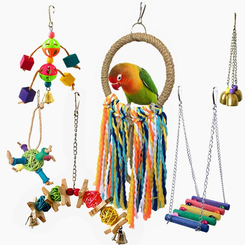Ardorlove 3Pcs/Lot Bird Toy Set for Parrot Shredder Foraging Assorted Hanging Cage Bird Chewing Rack Toys Pet Molar Pastime Parrot Toy Animals & Pet Supplies > Pet Supplies > Bird Supplies > Bird Toys Ardorlove F