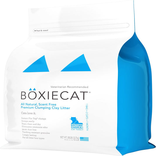 Boxiecat All Natural, Scent Free, Premium Clumping Clay Litter, 28 Lb. Animals & Pet Supplies > Pet Supplies > Cat Supplies > Cat Litter Boxiecat LLC   