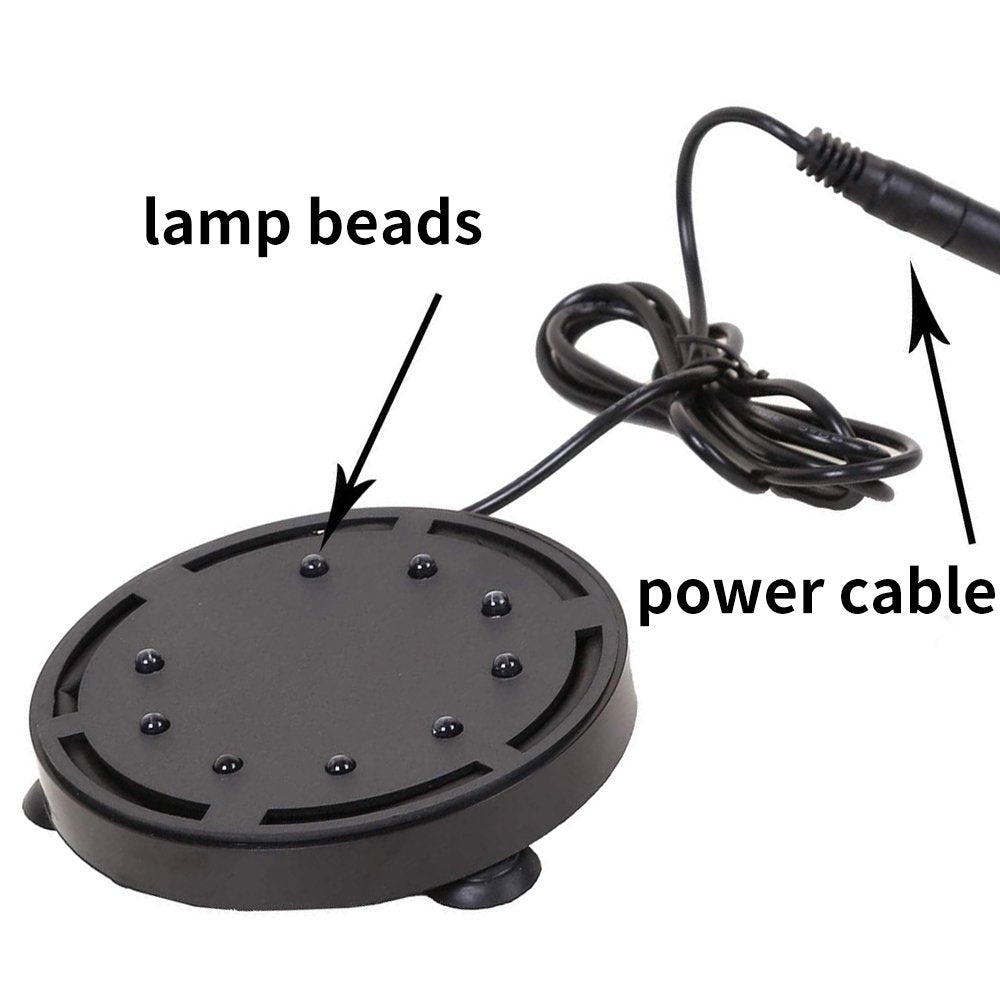 Amerteer 5 Inch 12 LED Aquarium Bubble Light LED Fish Tank Bubbler Light, Remote Controlled Aquariums Air Stone Disk Lamp with 7 Color Changing, 4 Lighting Effects for Fish Tanks and Fish Pond Animals & Pet Supplies > Pet Supplies > Fish Supplies > Aquarium Lighting Amerteer