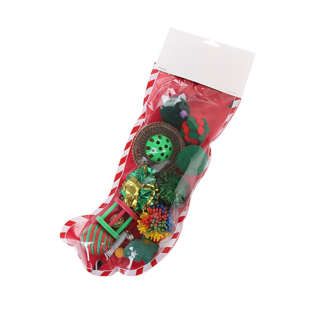 Luxsea Christmas Pet Cat Toys Combination Set Christmas Cat Toys Stocking Catnip Toys Animals & Pet Supplies > Pet Supplies > Cat Supplies > Cat Toys Luxsea B