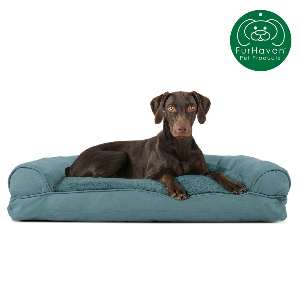 Furhaven Pet Products | Plush & Suede Pillow Sofa Pet Bed for Dogs & Cats, Espresso, Large Animals & Pet Supplies > Pet Supplies > Cat Supplies > Cat Beds FurHaven Pet L Deep Pool