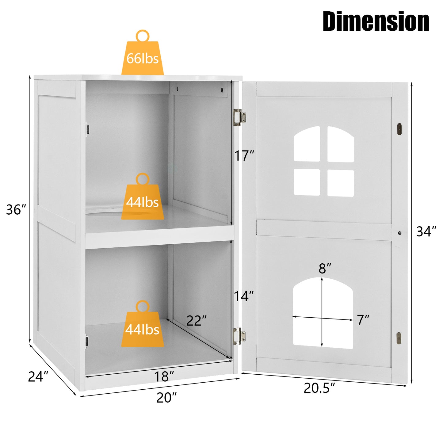 Infans Cat Litter Box Enclosure, Litter Box Cover with 2 Layers and Stable Wooden Structure, Hidden Litter Box Furniture Animals & Pet Supplies > Pet Supplies > Cat Supplies > Cat Furniture Infans