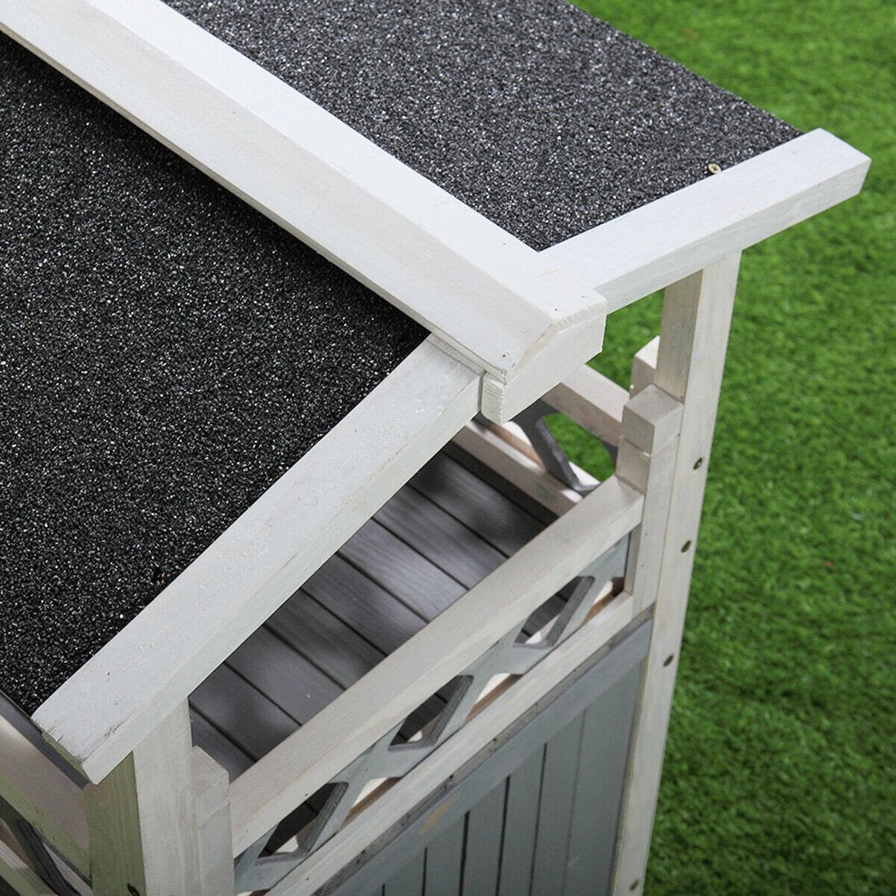 Topcobe Dog House, Outdoor Weather-Resistant Cat Condo Pet House, Natural Wooden Dog House Home with Steps Balcony Puppy Stairs Animals & Pet Supplies > Pet Supplies > Dog Supplies > Dog Houses Topcobe