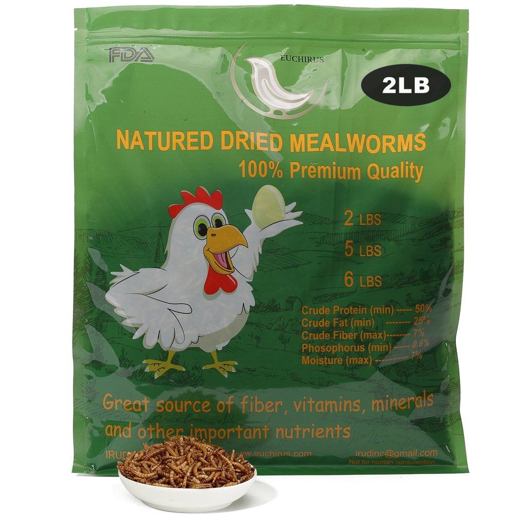 Euchirus 22LB Non-Gmo Dried Mealworms, High Protein Bulk Mealworms for Chickens, Birds, Hamsters, Fish, Turtles Animals & Pet Supplies > Pet Supplies > Bird Supplies > Bird Treats Euchirus 2 lbs