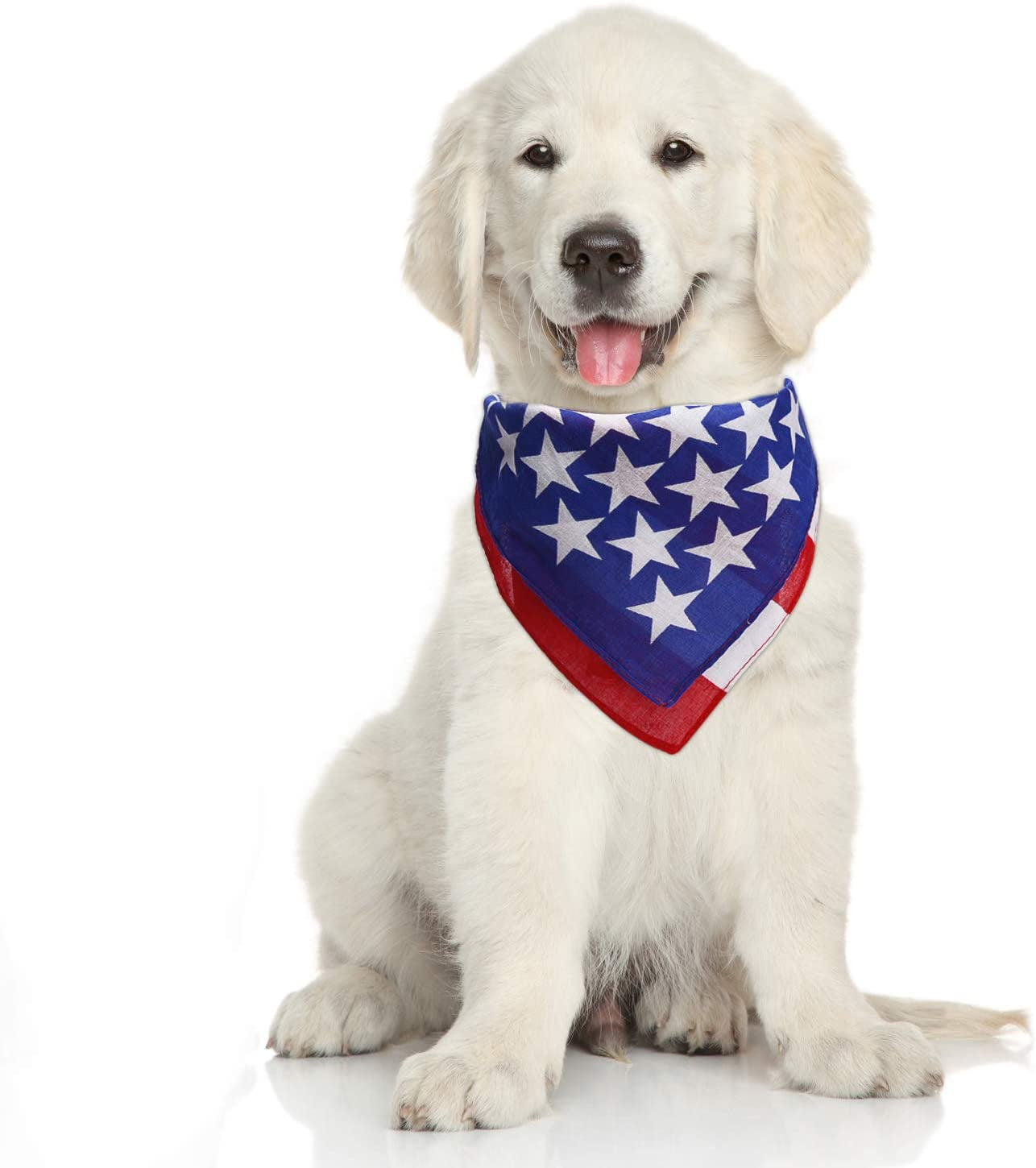 Livder 2 Pack USA Flag Dog Bandanas Large American Flags Scarfs for Big Medium Small Dogs, Pets Animals & Pet Supplies > Pet Supplies > Dog Supplies > Dog Apparel Livder Decor