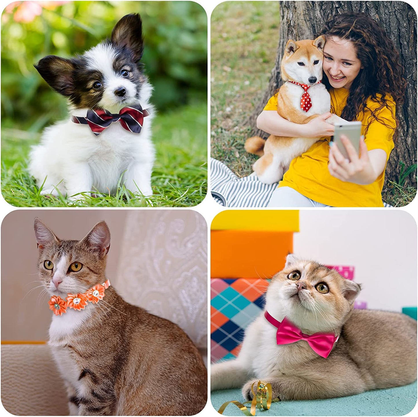 100 Pcs Adjustable Dog Ties Set Includes 50 Dog Bow Ties 25 Dog Neckties 25 Flower Dog Neck Tie Assorted Bowtie Dog Collar Grooming Accessories for Medium Large Dog Birthday Festival Holiday Party Animals & Pet Supplies > Pet Supplies > Dog Supplies > Dog Apparel Chumia