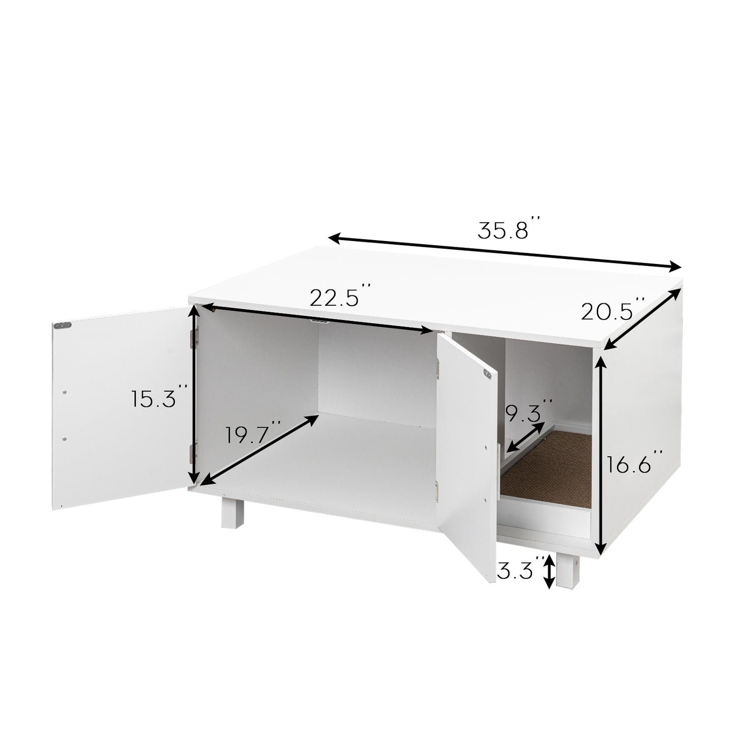 Cat Litter Box Furniture Hidden, Large Litter Box Enclosure Cat Washroom Bench Side Table with Cat Scratch Pad and Spacious Storage for Living Room, Bedroom, Bathroom Animals & Pet Supplies > Pet Supplies > Cat Supplies > Cat Furniture LOVIN&HUGIN
