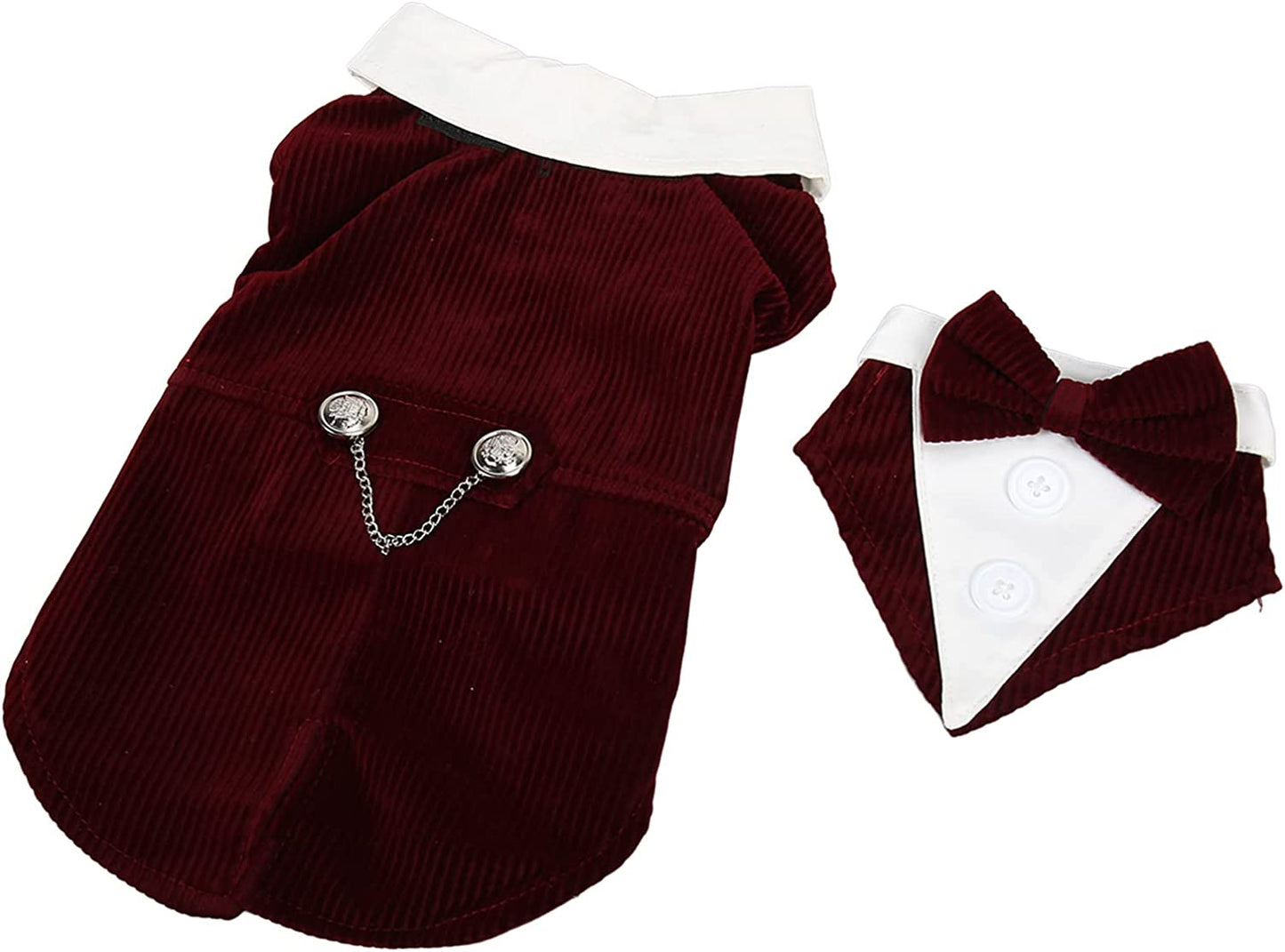 Pet Wedding Suit Stylish Elegant Decorative, Dog Tuxedo Collar Wedding Suit Shirt Attire with Bow Tie (XS) Animals & Pet Supplies > Pet Supplies > Dog Supplies > Dog Apparel Tnfeeon XL