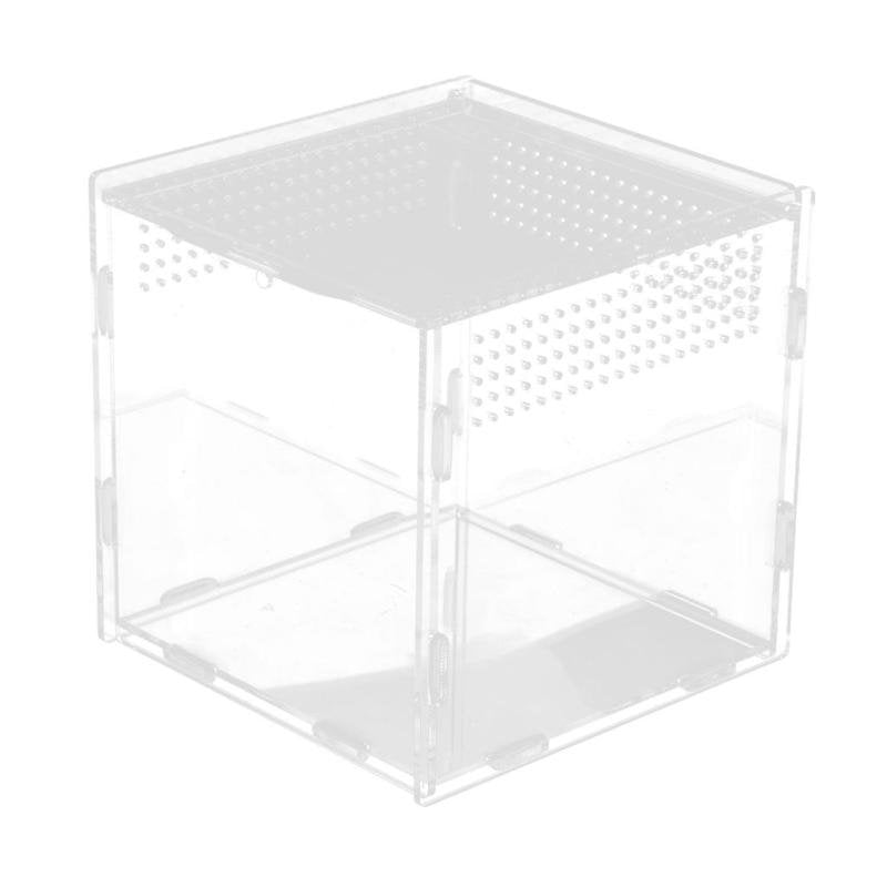 Reptile Acrylic Cage Breeding Habitat Lizard Snake Amphibian Frog Spider Box Anti-Escape 15X15X15Cm ( Black ) Animals & Pet Supplies > Pet Supplies > Small Animal Supplies > Small Animal Habitat Accessories Magideal 1