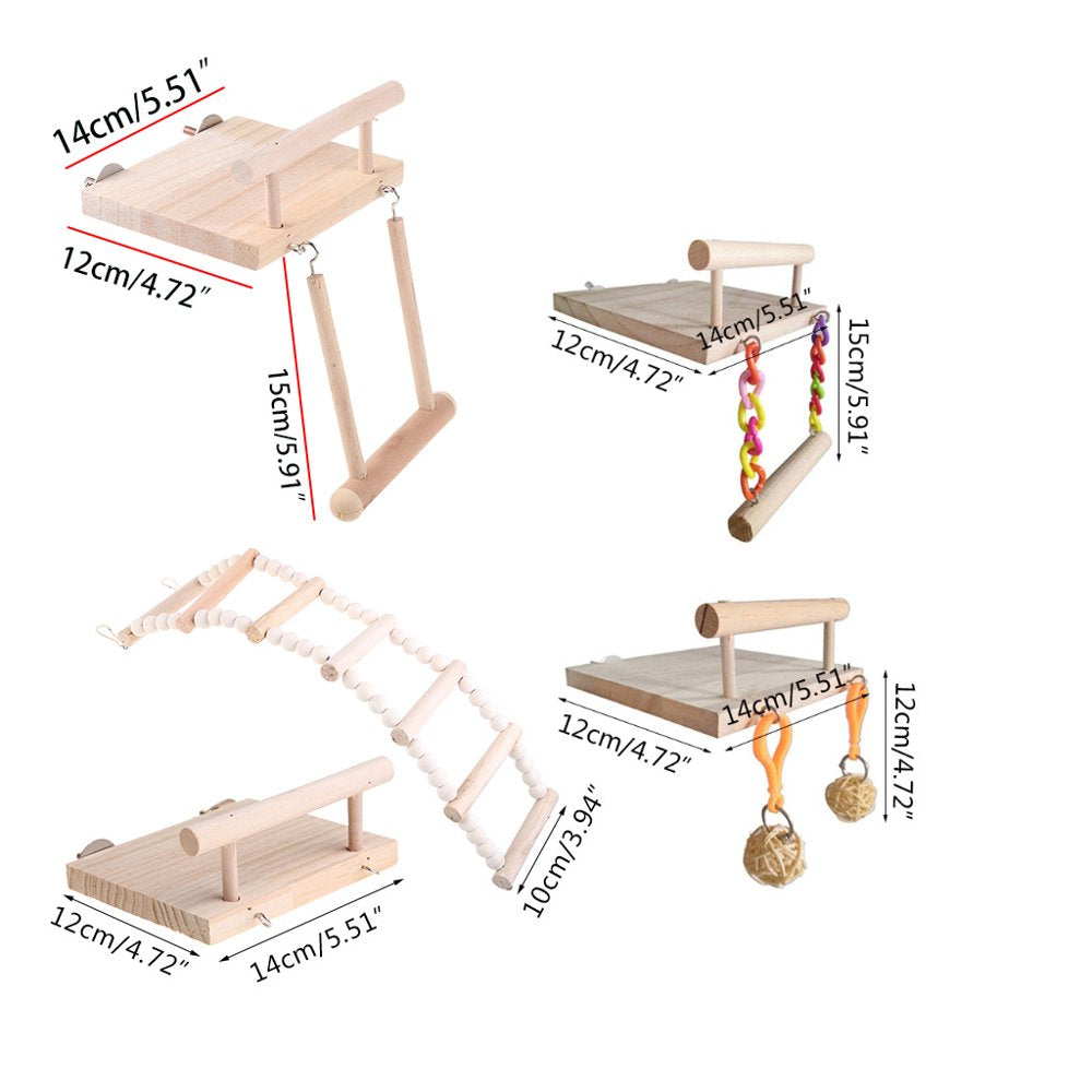 Bird Perch Stand Toy Wood Parrot Play Gym Stands Pet Training Playstand Animals & Pet Supplies > Pet Supplies > Bird Supplies > Bird Gyms & Playstands MALLXP