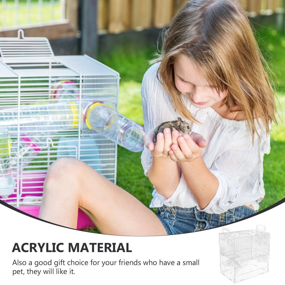 Hamster Cage House Small Habitat Reptile Animal Gerbil Box Hideout Guinea Dwarf Pet Rat Acrylic Exercise Play Home Animals & Pet Supplies > Pet Supplies > Small Animal Supplies > Small Animal Habitats & Cages HOMEMAXS