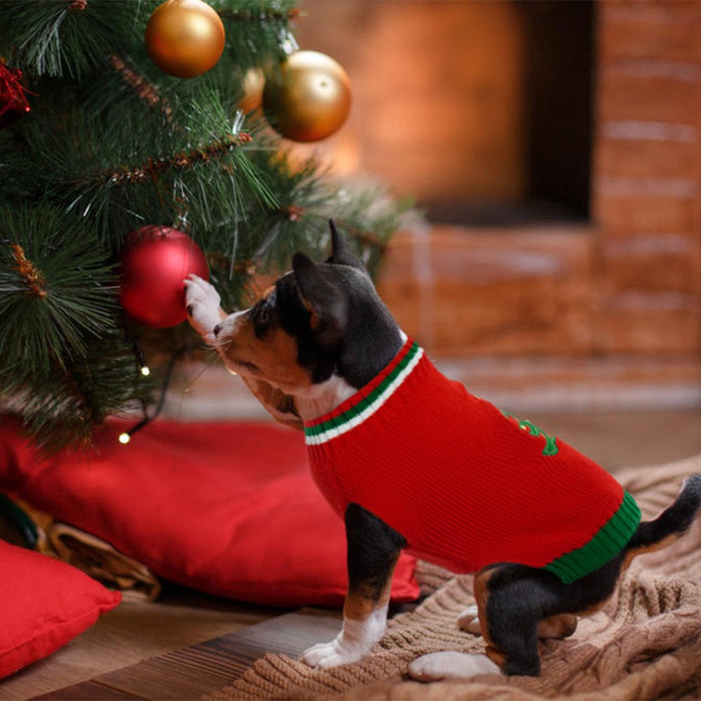 ROZKITCH Dog Sweater Christamas Tree Holiday New Year Pet Clothe Dog Costume Apparel Warm Winter Classic Pet Coat for Cat Dog Puppy Kitten Animals & Pet Supplies > Pet Supplies > Dog Supplies > Dog Apparel ROZKITCH