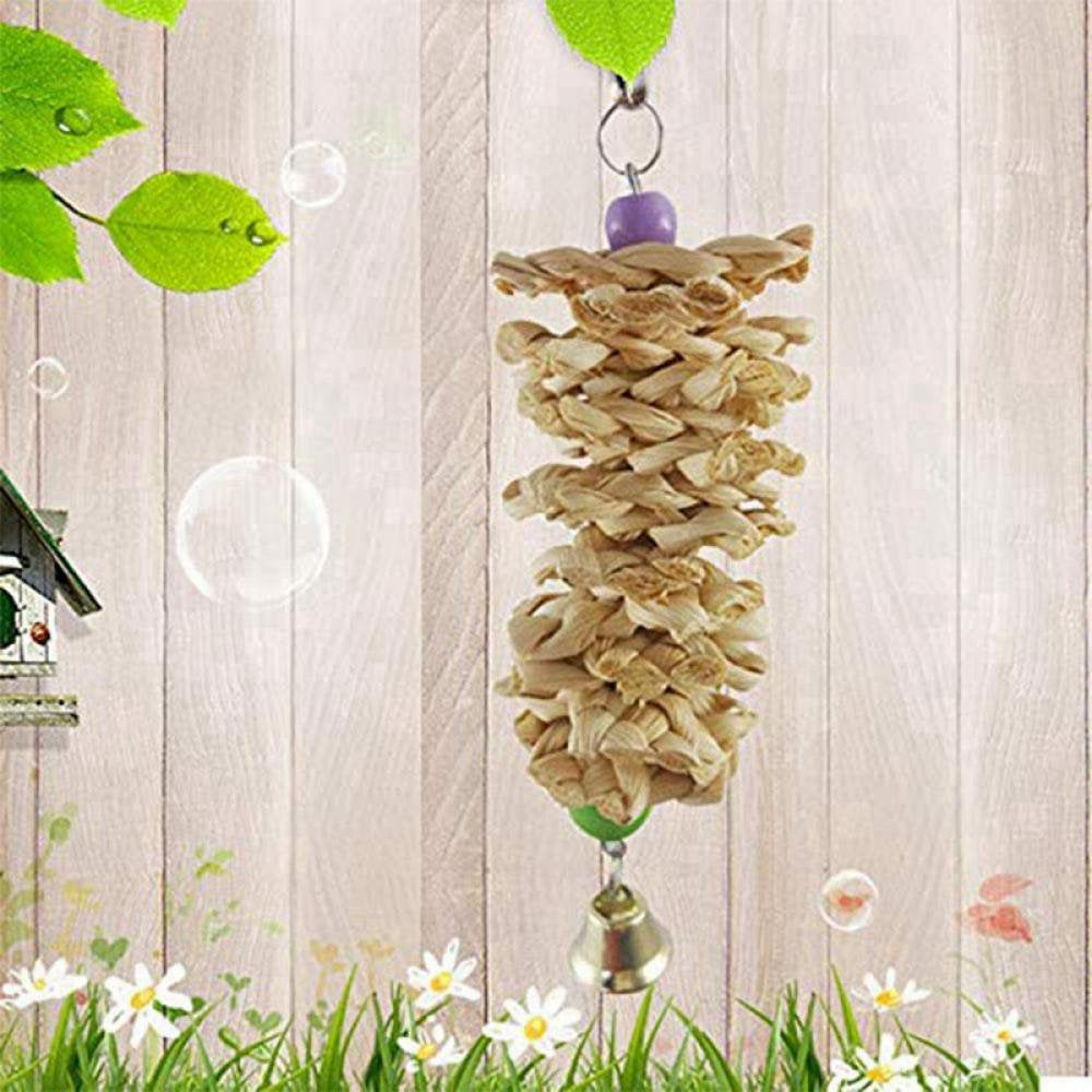 Parrot Bird Cuttlefish Bone Calcium Supplement String Straw Chewing Log Toy Animals & Pet Supplies > Pet Supplies > Bird Supplies > Bird Toys Knowza