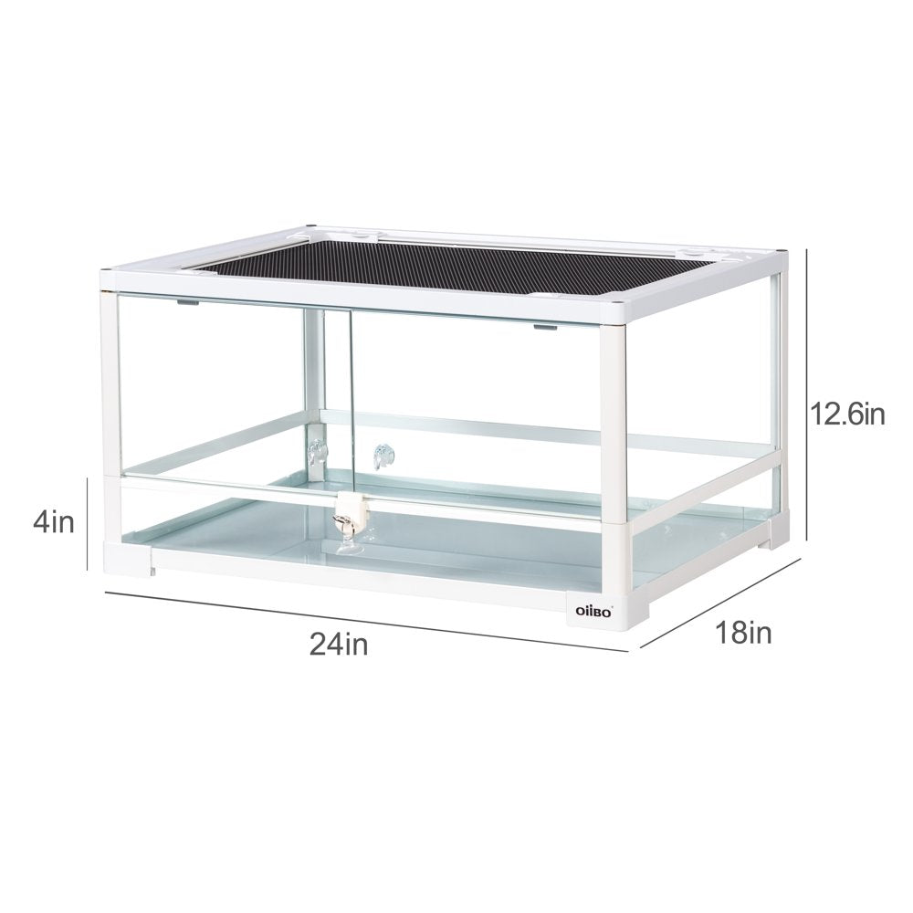 Oiibo Reptile Glass Terrarium, Swing Doors with Screen Ventilation Reptile Terrarium 24" X 18" X 12.6" (24 Gallon) Animals & Pet Supplies > Pet Supplies > Small Animal Supplies > Small Animal Habitat Accessories etan pet supplies inc