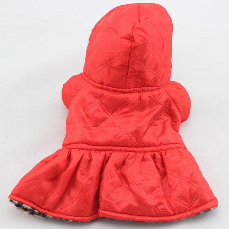 Cozy Reversible Dog Vest, Pets Dog Leopard Dress Coats, Winter Coat Warm Dog Apparel, Cold Weather Dog Jacket with Button Close, Cute Dog Hoody Dress Dog Clothes, Cotton Pet Dress for Dog Coat, XS-XL Animals & Pet Supplies > Pet Supplies > Dog Supplies > Dog Apparel Groomer