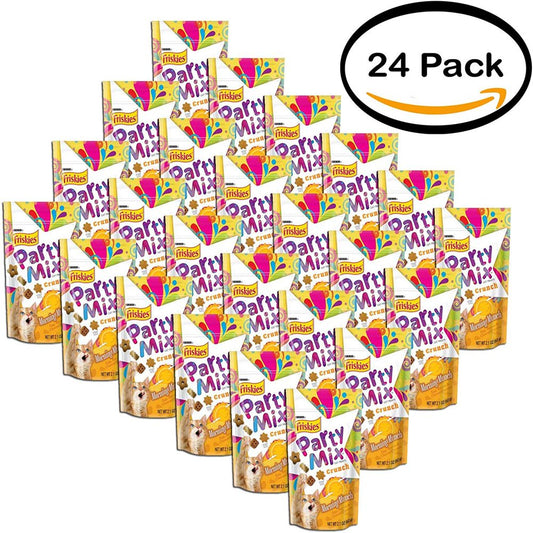 PACK of 24 - Purina Friskies Party Mix Crunch Morning Munch Cat Treats 2.1 Oz. Pouch Animals & Pet Supplies > Pet Supplies > Cat Supplies > Cat Treats Purina Friskies   