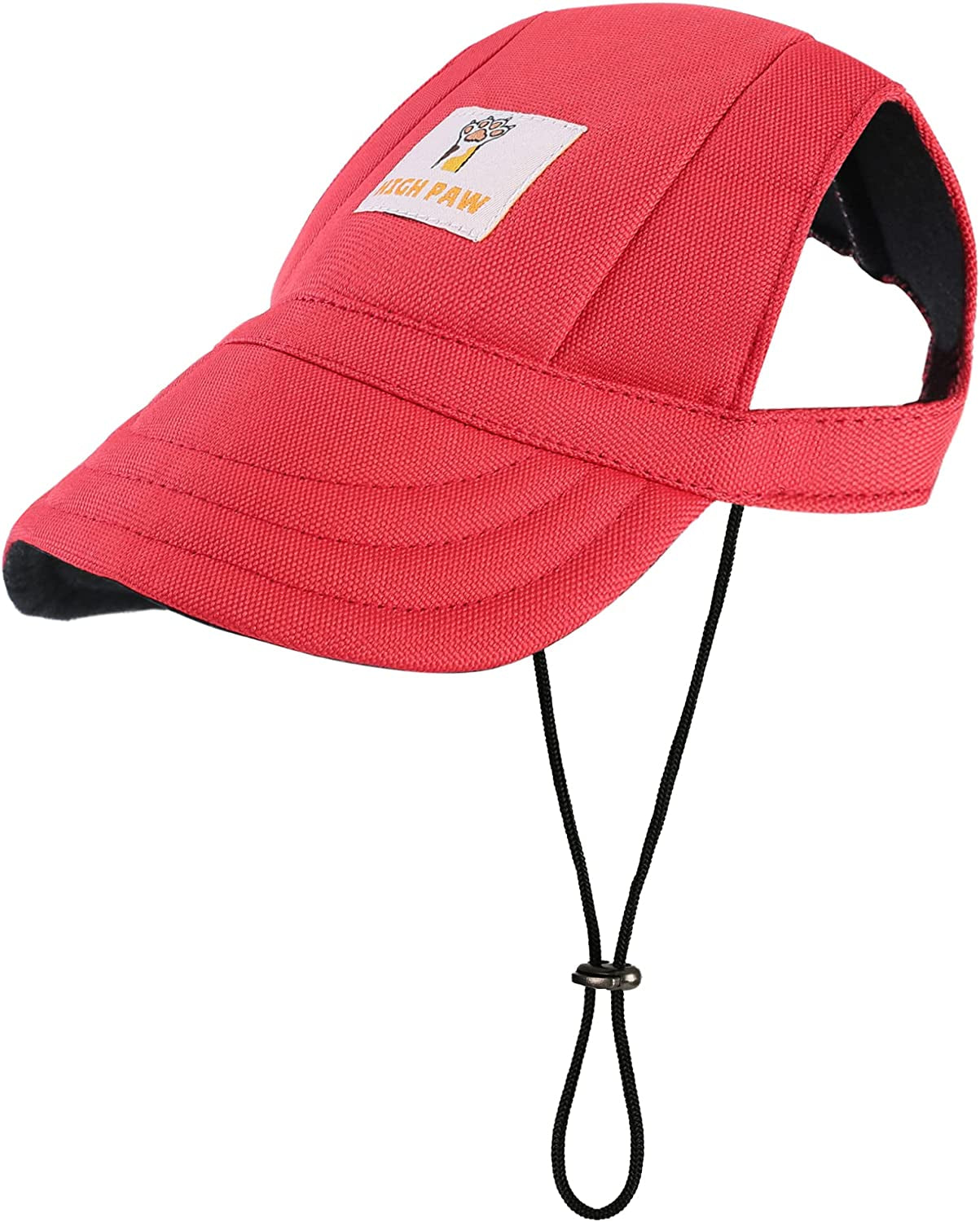 HIGH PAW Dog Hat Sun Hat Baseball Cap Trucker Hat Dog Hats for Small Medium Large Dogs with Ear Holes Adjustable Drawstring Breathable Waterproof Design UV Protection Outdoor All Season, Blue Animals & Pet Supplies > Pet Supplies > Dog Supplies > Dog Apparel HIGH PAW Red Large