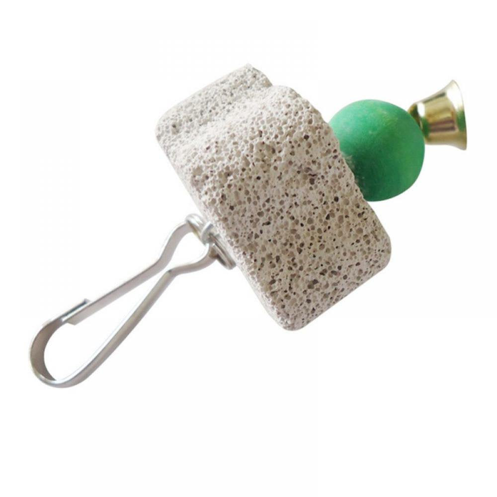 Parrot Chewing Toy, Bird Beak Grinding Stone with Bell, Lava Block Calcium Supplement Food for African Greys Conure Eclectus Budgies Parakeet Cockatiel Hamster Chinchilla Rabbit Animals & Pet Supplies > Pet Supplies > Bird Supplies > Bird Toys DSAmazing A 1