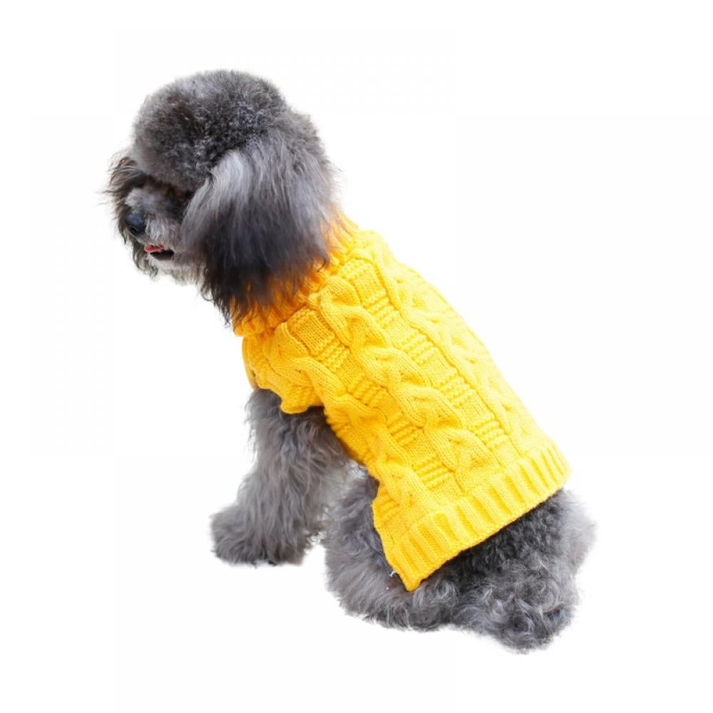 Stibadium Pet Dog Sweaters Winter Warm Puppy Clothes Knitted Sweater Outfit Apparel for Small Medium Unisex Doggie Animals & Pet Supplies > Pet Supplies > Dog Supplies > Dog Apparel Stibadium S Yellow