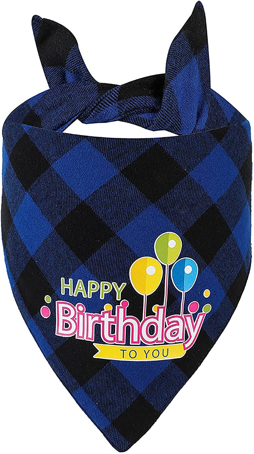 Dog Birthday Boy Bandana Pet Happy Birthday Party Pet Plaid Birthday Towel Pet Triangle Towel Dog Birthday Triangle Towel Pet Dog Scarf Bandana for Dogs Cats Costume (C, One Size) Animals & Pet Supplies > Pet Supplies > Dog Supplies > Dog Apparel Generic E One Size