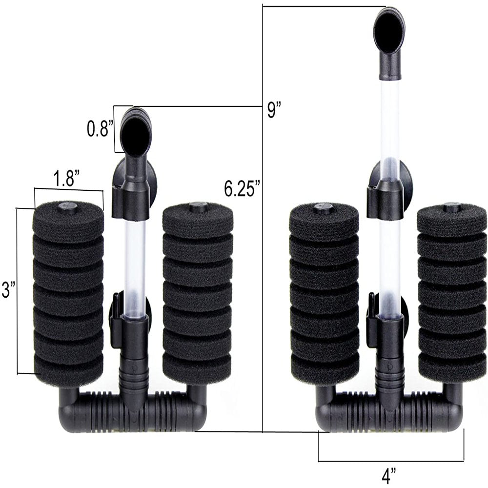 AQUAPAPA Bio Sponge Filter for Betta Fry Aquarium Fish Tank up to 30 Gal, Double Sponge Design, 4 -Pack Animals & Pet Supplies > Pet Supplies > Fish Supplies > Aquarium Filters Aquapapa