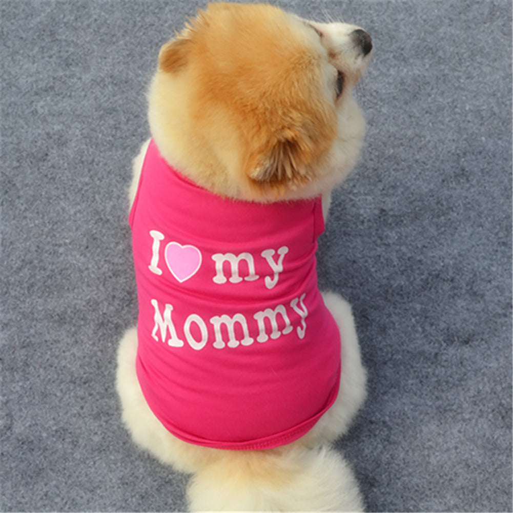 ALYWINS Small Pet Dog Vest Summer T-Shirt Clothes Animals & Pet Supplies > Pet Supplies > Dog Supplies > Dog Apparel ALYWINS S Rose(I Love My Mommy)