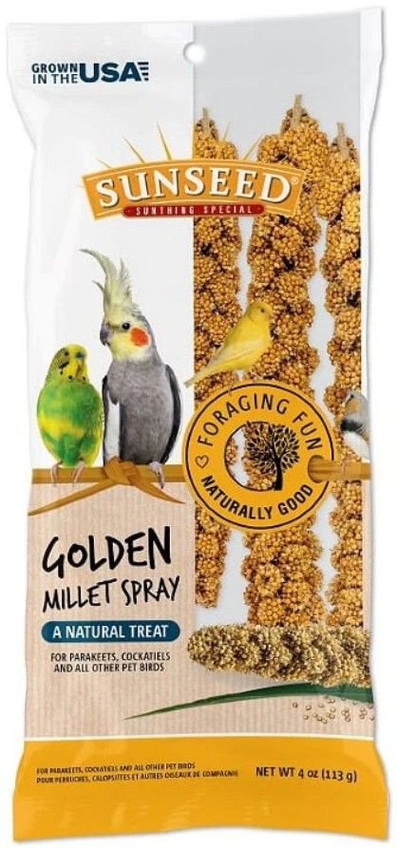 Sunseed Golden Millet Spray Natural Bird Treat 4 Oz Pack of 2 Animals & Pet Supplies > Pet Supplies > Bird Supplies > Bird Treats SunSeed