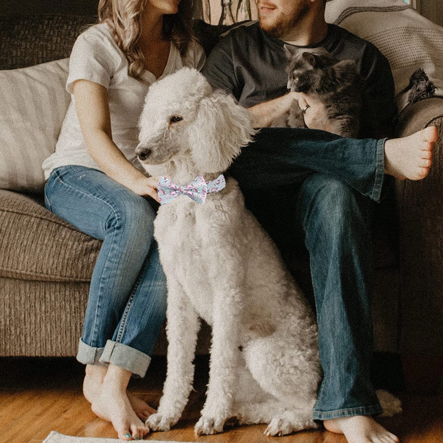 Wondrella Dolphin Totem Printed Leather Dog Collar, Girl or Boy Dog Bow Tie, Bowtie Dog Collar Pet Collar for Large Dogs Animals & Pet Supplies > Pet Supplies > Dog Supplies > Dog Apparel Wondrella