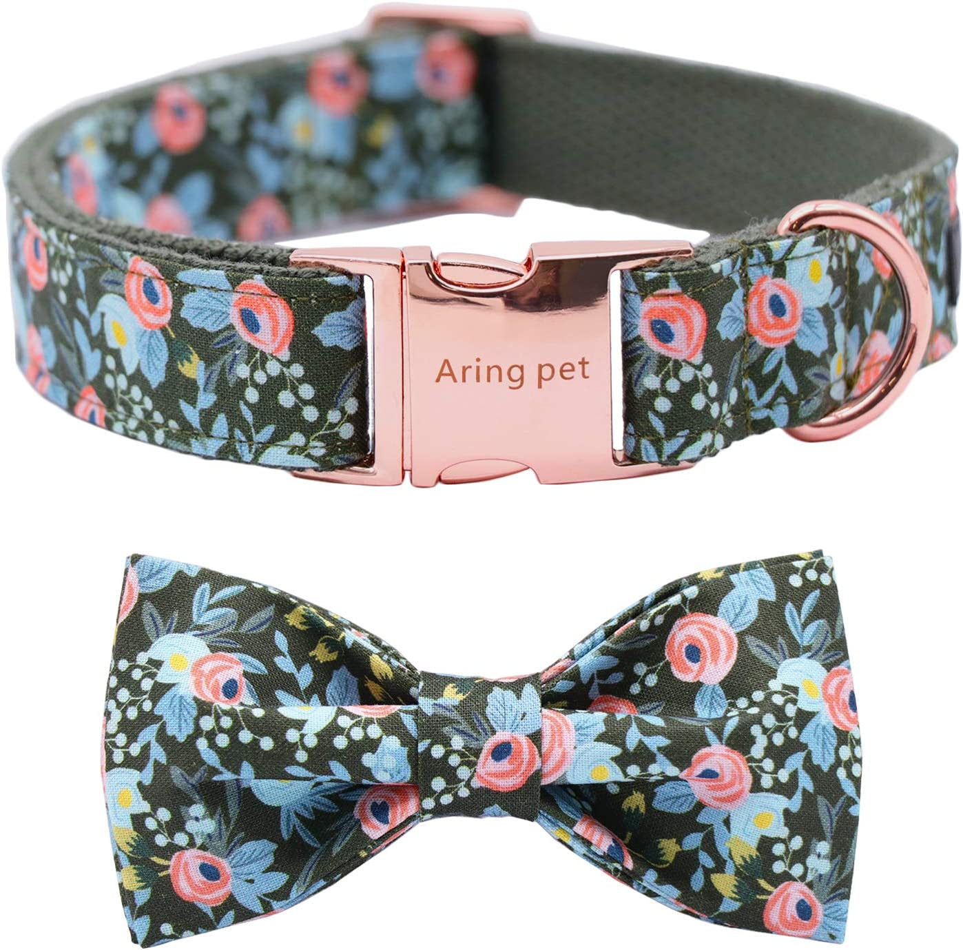ARING PET Bowtie Dog Collar Adjustable Collars with Bow Tie for Dogs Small Medium Large Animals & Pet Supplies > Pet Supplies > Dog Supplies > Dog Apparel ARING PET rose Small (Pack of 1)