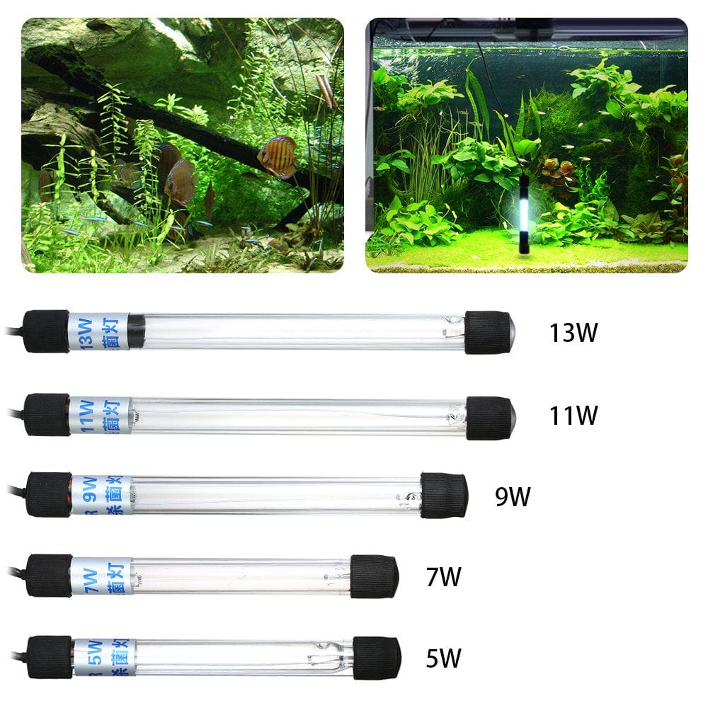 7W UV Light Lamp Submersible Ultraviolet Sterilizer Water for Aquarium Fish Tank Pond Animals & Pet Supplies > Pet Supplies > Fish Supplies > Aquarium Lighting iKayaa