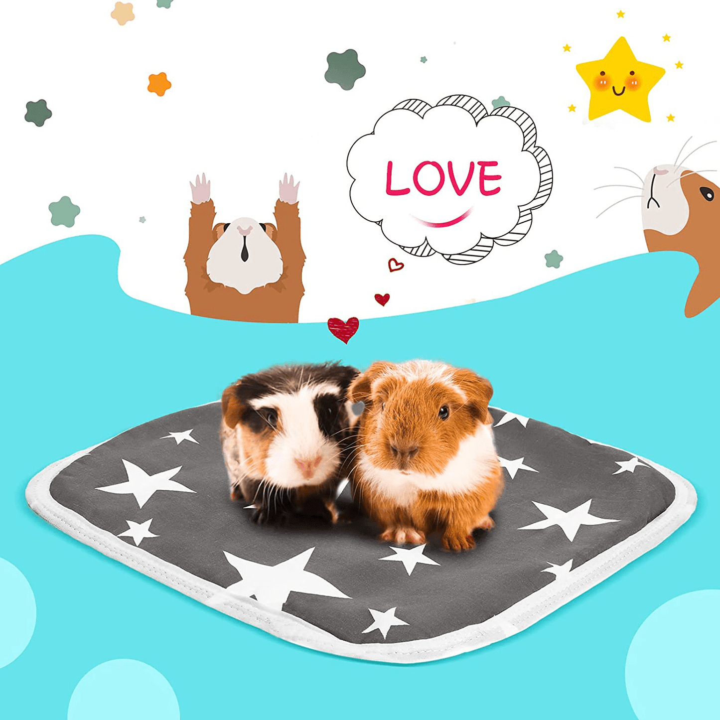 8 Pieces Guinea Pig Cage Liners Guinea Pig Bedding Highly Absorbent Washable and Reusable Small Animal Pee Pads Bedding Pet Training Pads for Small Animals Hamsters Bunnies, 12 X 12 Inch Animals & Pet Supplies > Pet Supplies > Small Animal Supplies > Small Animal Bedding Nuanchu