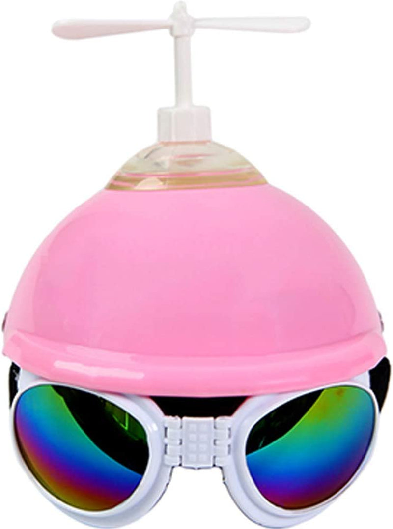 Pearlead Pet Dog Motorcycles Bike Helmet Cat Pet Costumes Hat with Propeller and Sunglasses for Sun Rain Protection in Summer Black Dragonfly M Animals & Pet Supplies > Pet Supplies > Dog Supplies > Dog Apparel Pearlead Pink dragonfly L