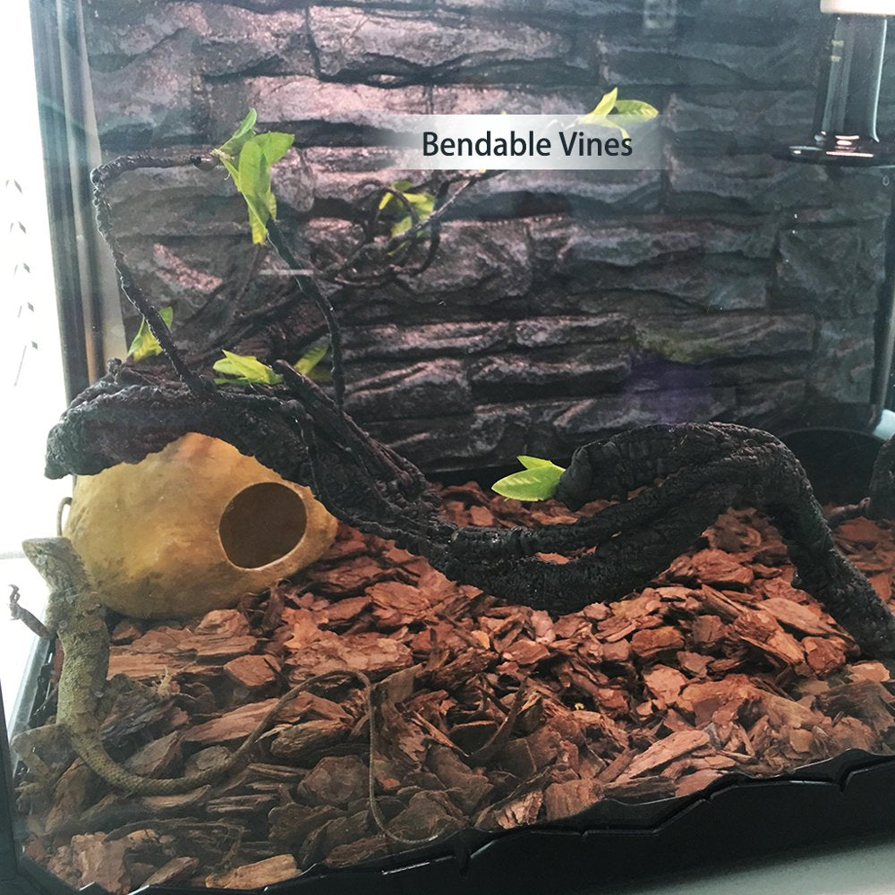 Artificial Reptile Plants for Climbing Lifelike Terrarium Plastic Jungle Bend Branches Vines Amphibian Habitat Ornaments Animals & Pet Supplies > Pet Supplies > Reptile & Amphibian Supplies > Reptile & Amphibian Habitats Teucfsky
