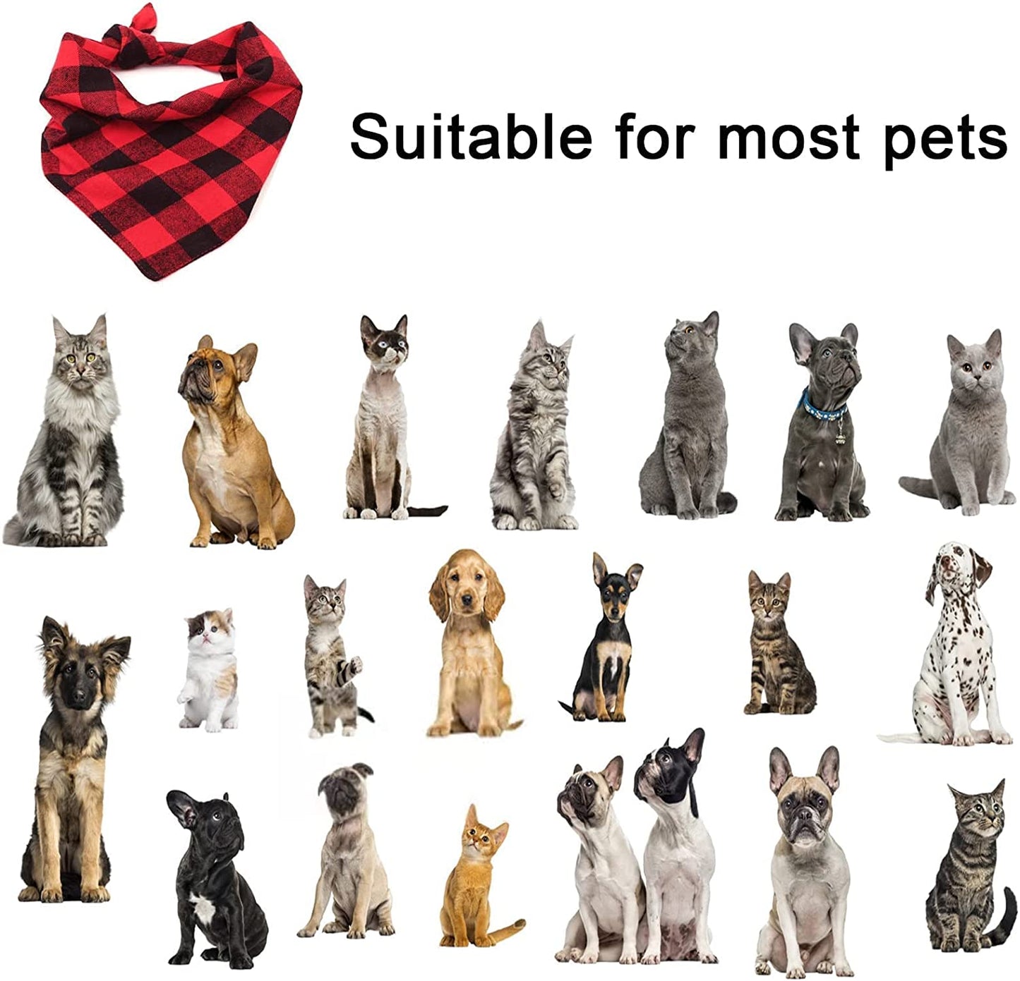 Pet Dog Bandanas - 2Pcs Classic Triangle Plaid Dog Scarf Bow Tiess, Washable Kerchief Set for Small Medium Dogs Cats Pets Animals & Pet Supplies > Pet Supplies > Dog Supplies > Dog Apparel AWASBO