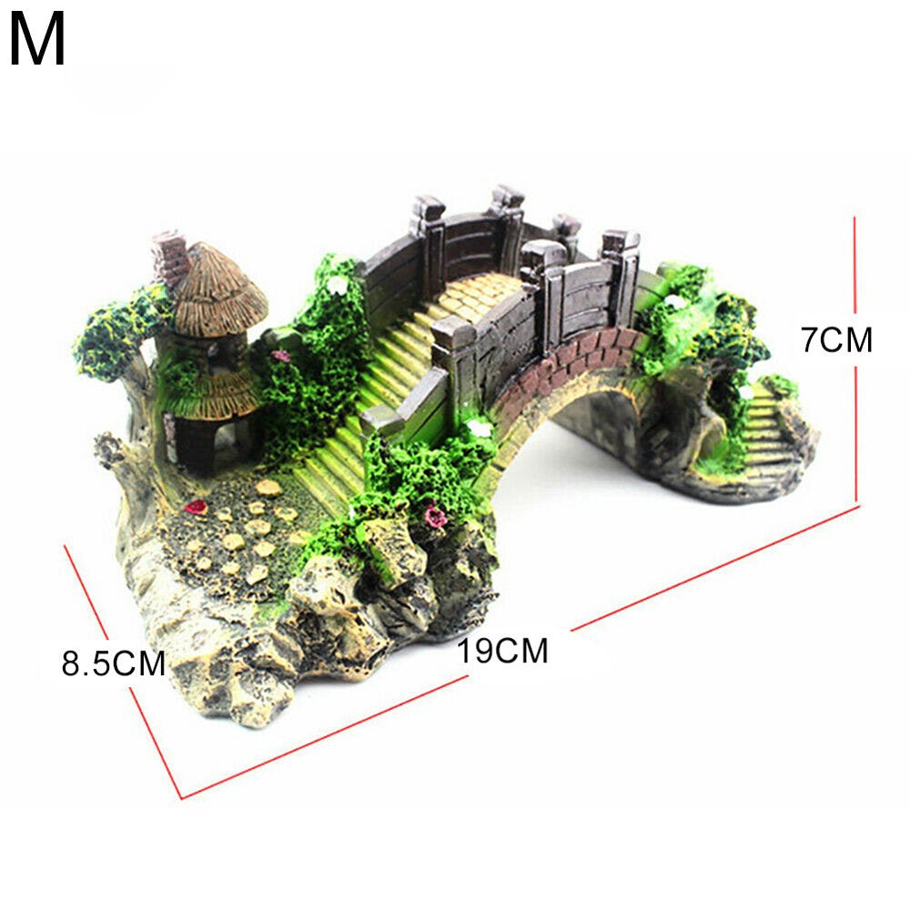 SPRING PARK Aquarium Bridge Decorative Ornament Home Decor Resin Design Fish Tank Decoration Animals & Pet Supplies > Pet Supplies > Fish Supplies > Aquarium Decor SPRING PARK