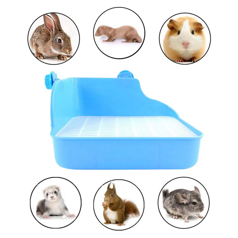 Rabbit Litter Box - Litter Box Cage Potty Trainer Rectangular Small Animals Pet Pan Cleaning Tool for Guinea Pigs Hamster Green Animals & Pet Supplies > Pet Supplies > Small Animal Supplies > Small Animal Bedding DYNWAVE Blue