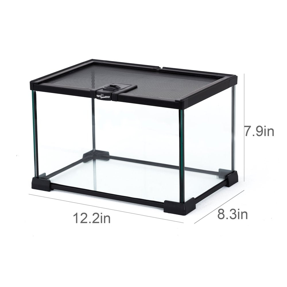 REPTI-ZOO Mini Glass Terrarium Tank, for Reptiles and Amphibians, Full View Visually Appealing Habitat Cage, 12.2×8.3×7.9 Inches Animals & Pet Supplies > Pet Supplies > Reptile & Amphibian Supplies > Reptile & Amphibian Habitats ETAN PETS SUPPLIES INC