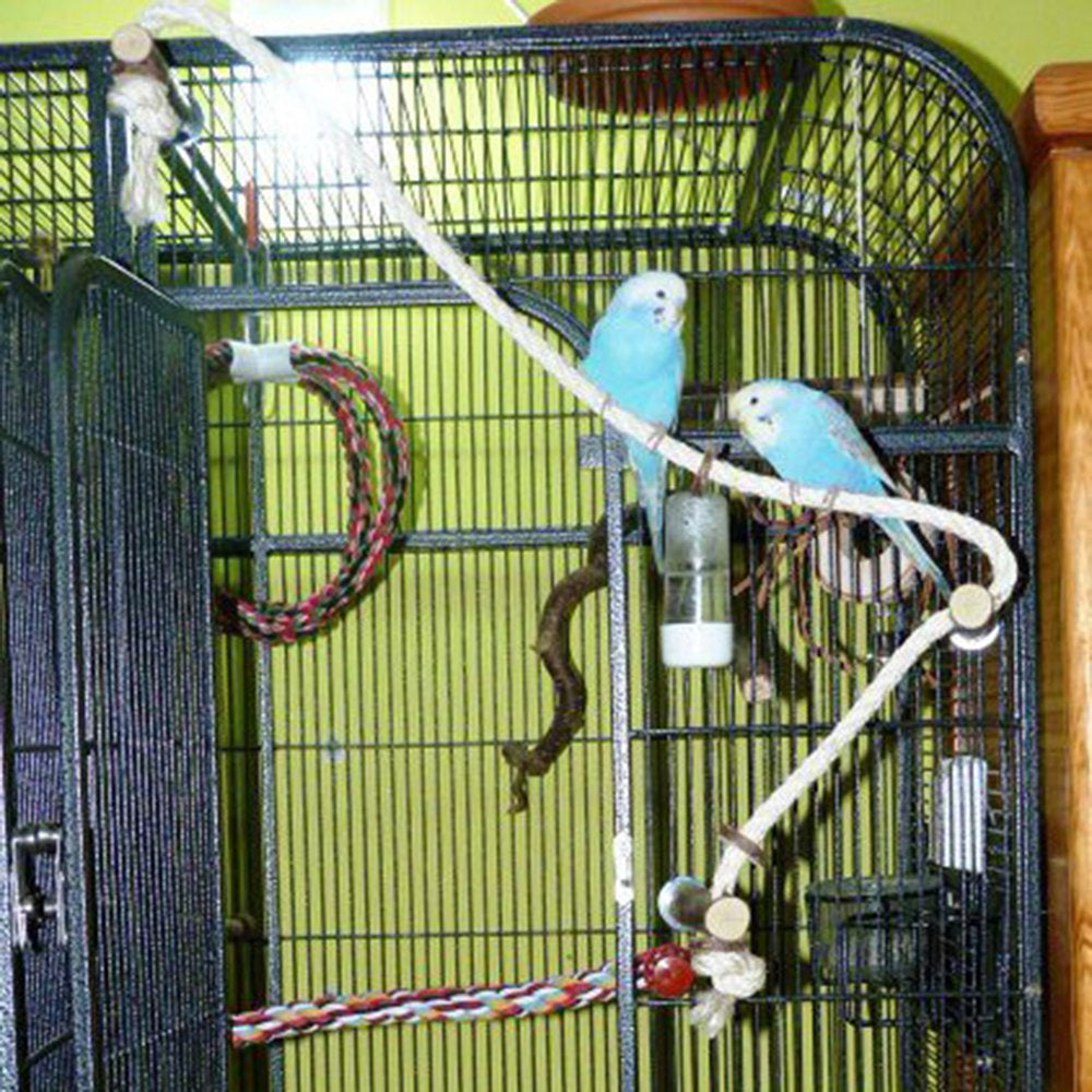 Pet Bird Parrot Wooden Rope Climbing Hanging Cage Ladder Stand Perch Chew Toy Animals & Pet Supplies > Pet Supplies > Bird Supplies > Bird Ladders & Perches Yoone