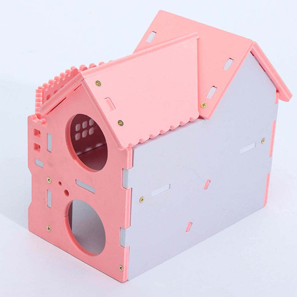 Cheers.Us Small Animal Hideout Wooden Hamster House Assemble Double-Deck Hut Villa Ecological Cage Habitat Decor Accessories, Play Toys for Dwarf, Hedgehog, Syrian Hamster, Gerbils Mice Animals & Pet Supplies > Pet Supplies > Small Animal Supplies > Small Animal Habitats & Cages Cheers.US