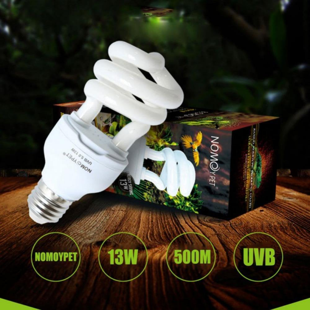 Eleaeleanor Heat Emitter Ultraviolet Light Bulb E27 5.0 10.0 UVB 13W Pet Reptile Light Glow Lamp Daylight Bulb for Tortoise Fish Amphibians EleaEleanor One Size 10.00