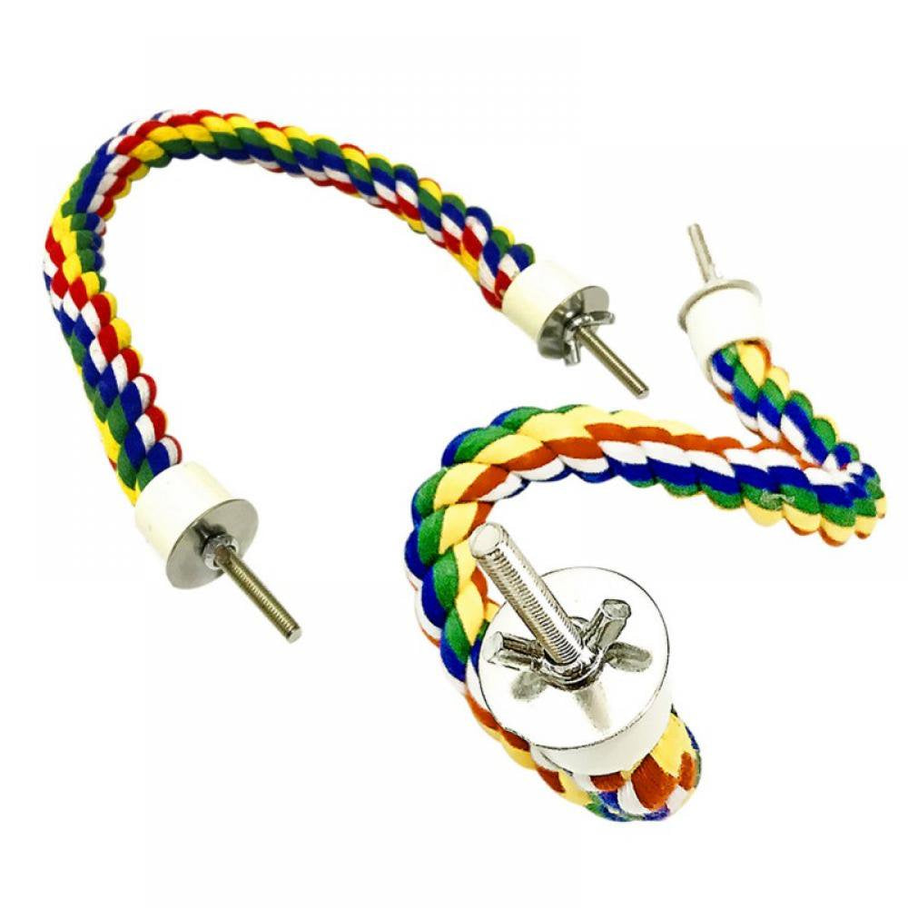 Bird Spiral Rope Perch, Cotton Parrot Swing Climbing Standing Toys for Macaws Cokatoos,African Grey and a Variety of Parrots Animals & Pet Supplies > Pet Supplies > Bird Supplies > Bird Toys Sunmark