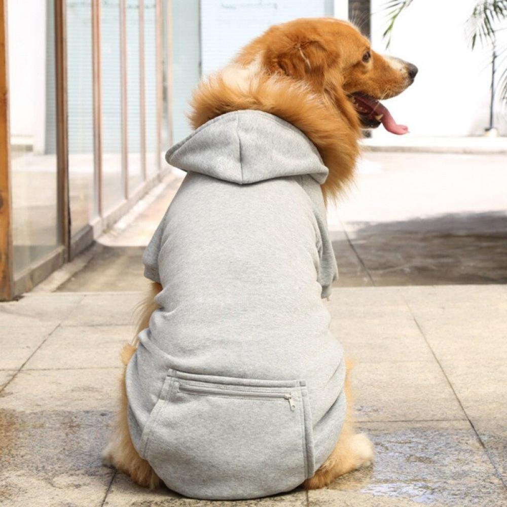 Elaydool Winter Dog Clothes Pure Color Cat Dog Hoodie Autumn Winter Dog Coat Jacket Puppy Chihuahua Windproof Apparel for Small Large Dog Animals & Pet Supplies > Pet Supplies > Dog Supplies > Dog Apparel Elaydool 3XL Gray