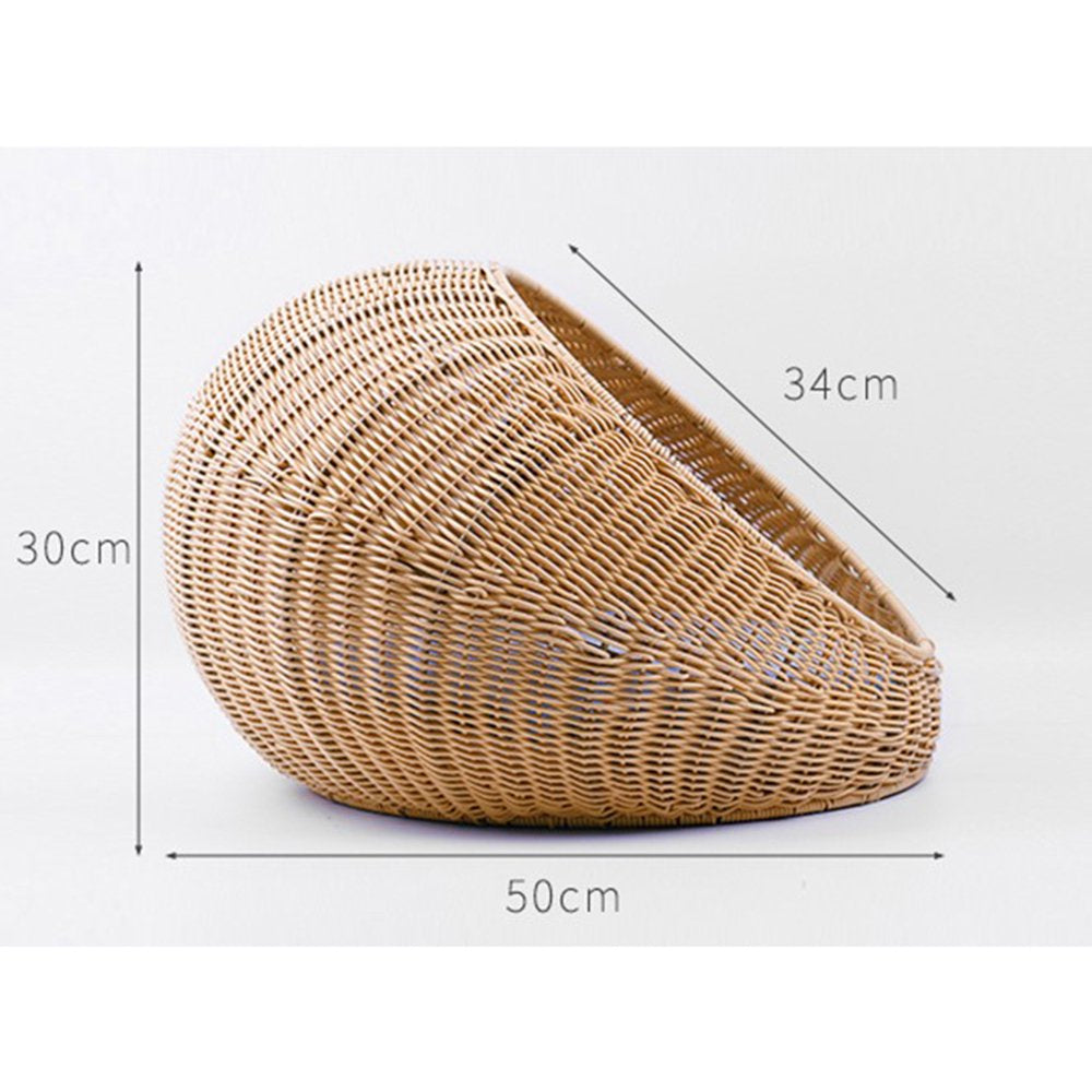 INSTACHEW Nestuo Brown Pet Bed for All Size Cats and Dogs, Imitation Rattan with Soft Cushion, Hand Made Breathable Washable Luxury Cat Bed Animals & Pet Supplies > Pet Supplies > Cat Supplies > Cat Beds INSTACHEW