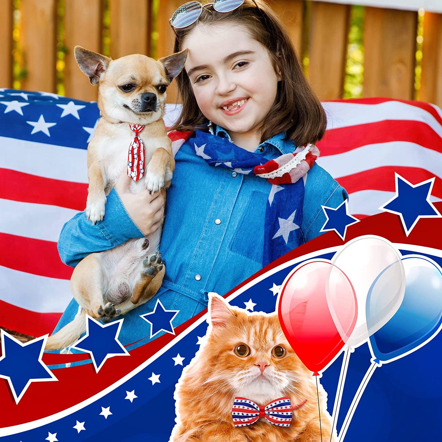 32 Pcs Independence Day Dog Bow Set Includes 16 Pieces 4Th of July Dog Bow Ties and 16 Pieces Dog Neckties with Adjustable Collar Pet Grooming Accessories for Patriotic Dogs Cats (Star Style) Animals & Pet Supplies > Pet Supplies > Dog Supplies > Dog Apparel Saintrygo