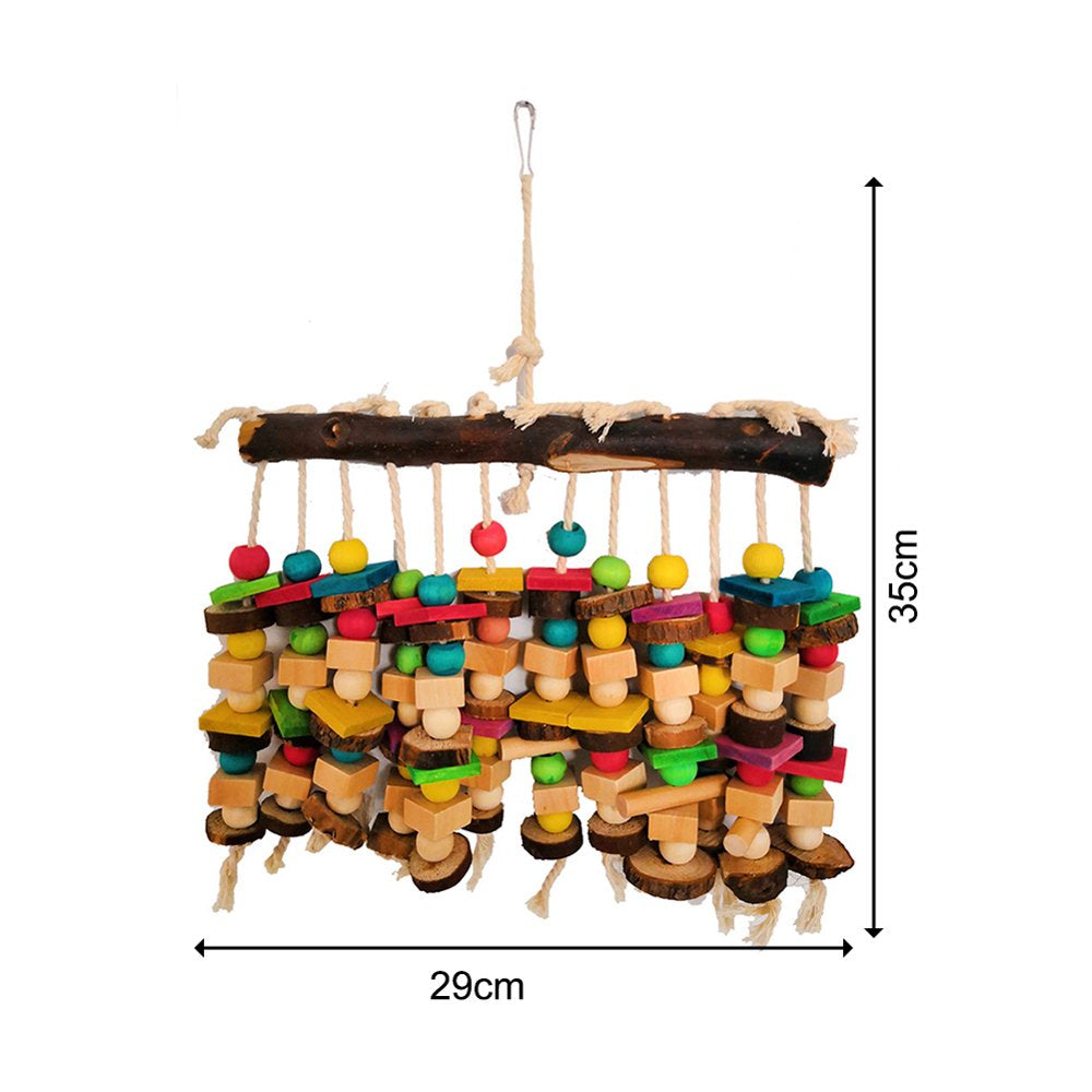 Jiaqi Big Medium Parrot Building Block Wooden Ladder Stand Perch Bar Bird Rope Pet Toy Animals & Pet Supplies > Pet Supplies > Bird Supplies > Bird Ladders & Perches JiaQi