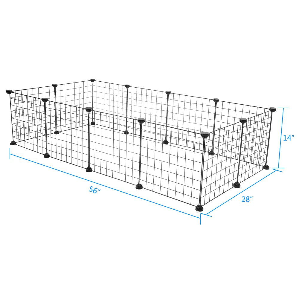 Goorabbit Pet Playpen for Puppy - Plastic Pet Fence Diy Yard Fence,Portable Puppy Kennel Crate Fence,Small Animal Cage,Transparent 12 Panels (14 X 14)" Animals & Pet Supplies > Pet Supplies > Dog Supplies > Dog Kennels & Runs Goorabbit