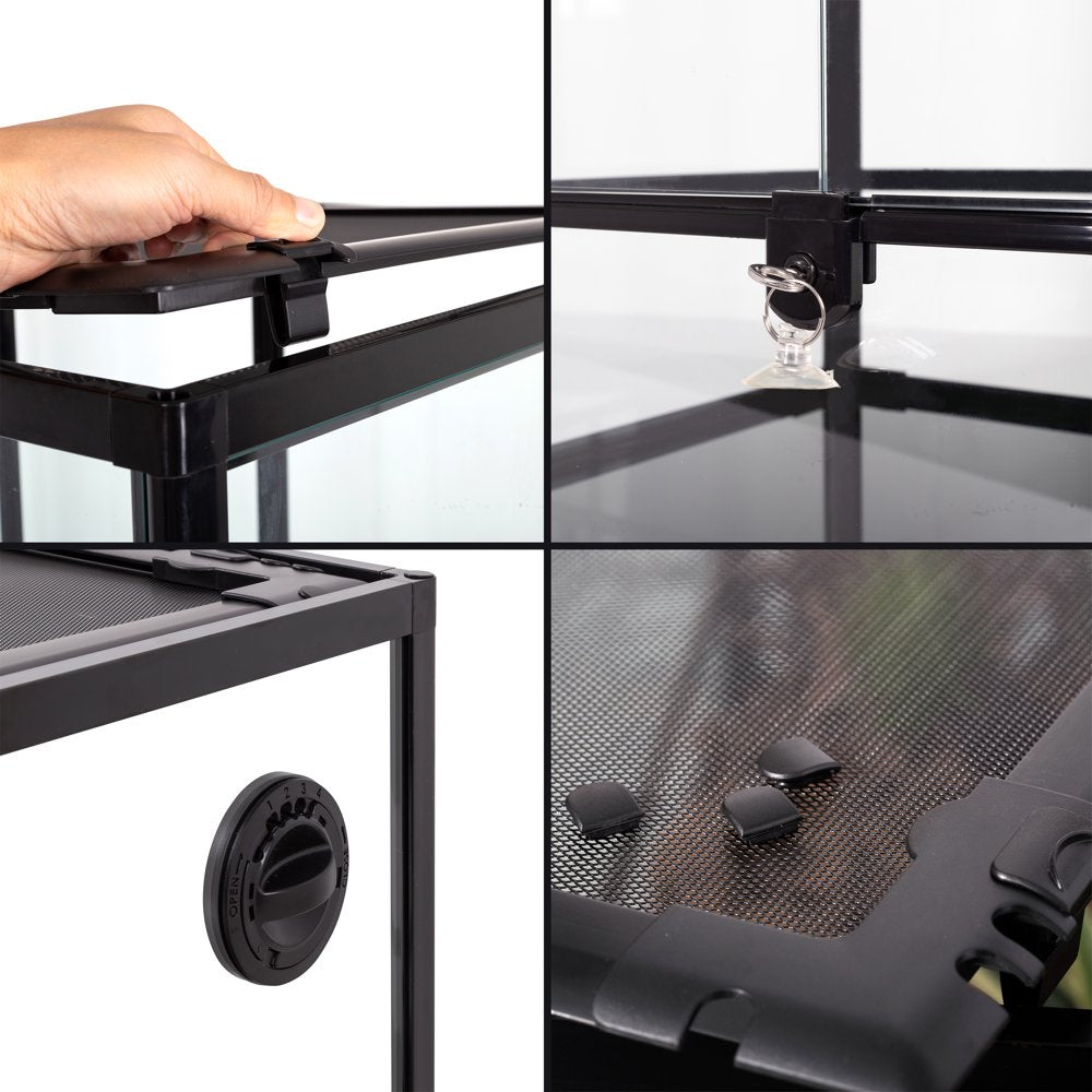 REPTI-ZOO Knock-Down Glass Vertical Terrarium, Front Double Opening Door Tank, Air Screen Cage, 16×16×30-Inches Animals & Pet Supplies > Pet Supplies > Reptile & Amphibian Supplies > Reptile & Amphibian Substrates ETAN PET SUPPLIES INC
